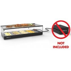 Vitrina sobremostrador negra Logic Tapas VTLG4GRZ sin grupo, 4 GN 1/3, con cuba embutida profesional