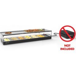 Vitrina sobremostrador negra Logic Tapas VTLG6GRZ sin grupo, 6 GN 1/3, con cuba embutida