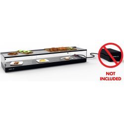Vitrina sobremostrador negra Logic Tapas VTLG6GRPZ sin grupo, 6 GN 1/3, con cuba plana