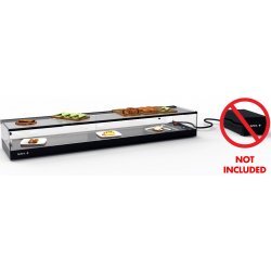 Vitrina sobremostrador negra Logic Tapas VTLG8GRPZ sin grupo, 8 GN 1/3, con cuba plana