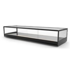 Vitrina sobremostrador negra Logic Tapas VTLG4-NE, para 4 GN 1/3, con cristal templado y puertas correderas traseras