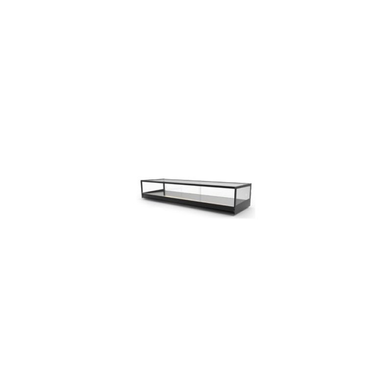 Vitrina sobremostrador negra Logic Tapas VTLG4-NE, para 4 GN 1/3, con cristal templado y puertas correderas traseras Vitrina sobremostrador negra Logic Tapas VTLG4-NE, para 4 GN 1/3, con cristal templado y puertas correderas traseras