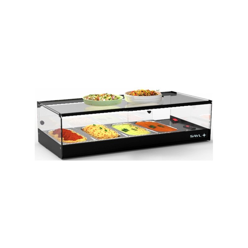 Vitrina caliente negra Tapas Baño María CLO4BL, 4 GN 1/3, 80°C Vitrina caliente negra Tapas Baño María CLO4BL, 4 GN 1/3, 80°C
