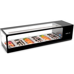 Vitrina refrigerada para sushi Logic Sushi VTLG6S negra con puertas correderas