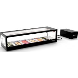 Vitrina refrigerada para sushi Logic Sushi VTLG6SGR negra con puertas correderas y grupo frigorífico remoto