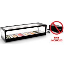 Vitrina refrigerada para sushi Logic Sushi VTLG6SGZ negra con grupo remoto y puertas correderas traseras