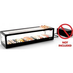 Vitrina refrigerada para sushi Logic Sushi VTLG6SGZP negra con grupo remoto y puertas correderas traseras