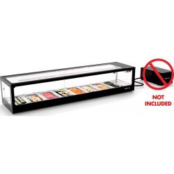 Vitrina refrigerada para sushi Logic Sushi VTLG8SGZ negra con grupo remoto y puertas correderas traseras
