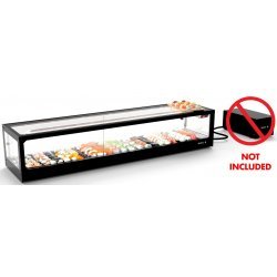 Vitrina refrigerada para sushi Logic Sushi VTLG8SGZP negra con grupo remoto y cristal doble cámara templado