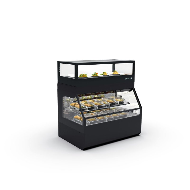 Vitrina modular Combi COC2C de calor seco con puertas ciega inferior y correderas superiores Vitrina modular Combi COC2C de calor seco con puertas ciega inferior y correderas superiores