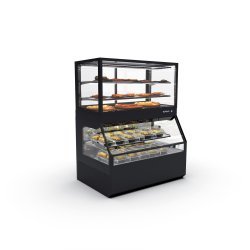 Vitrina modular Combi COC5C de calor seco con 3 estantes y puertas ciega inferior + correderas superiores