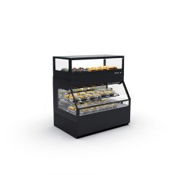 Vitrina modular Combi COC2N con calor seco Sahara y zona neutra, 1 estante LED y puertas ciega inferior + correderas