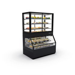 Vitrina modular Combi COC8AN con calor seco Sahara y zona neutra, 4 estantes LED y puertas ciega inferior + correderas