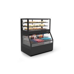 Vitrina Combi COF5N refrigerada y neutra con 1 estante regulable, acceso Grab & Go y puertas correderas