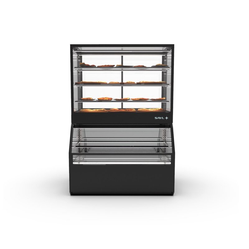Vitrina Combi CON8C negra con calor seco, 4 estantes regulables y puertas ciega inferior + correderas superiores Vitrina Combi CON8C negra con calor seco, 4 estantes regulables y puertas ciega inferior + correderas superiores