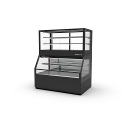 Vitrina Combi CON5N negra neutra con 3 estantes regulables y puertas ciega inferior + correderas superiores