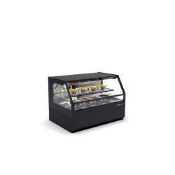 Vitrina Combi COC negra con calor seco, 1 estante regulable y puertas correderas traseras