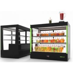 Vitrina refrigerada profesional Sayl CPAK-RAC para vinos, pastelería y bebidas con puertas correderas y estantes LED