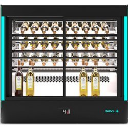 Vitrina refrigerada profesional Sayl CPAK-RAA-W para vinos, pastelería y bebidas con estantes LED y acceso doble