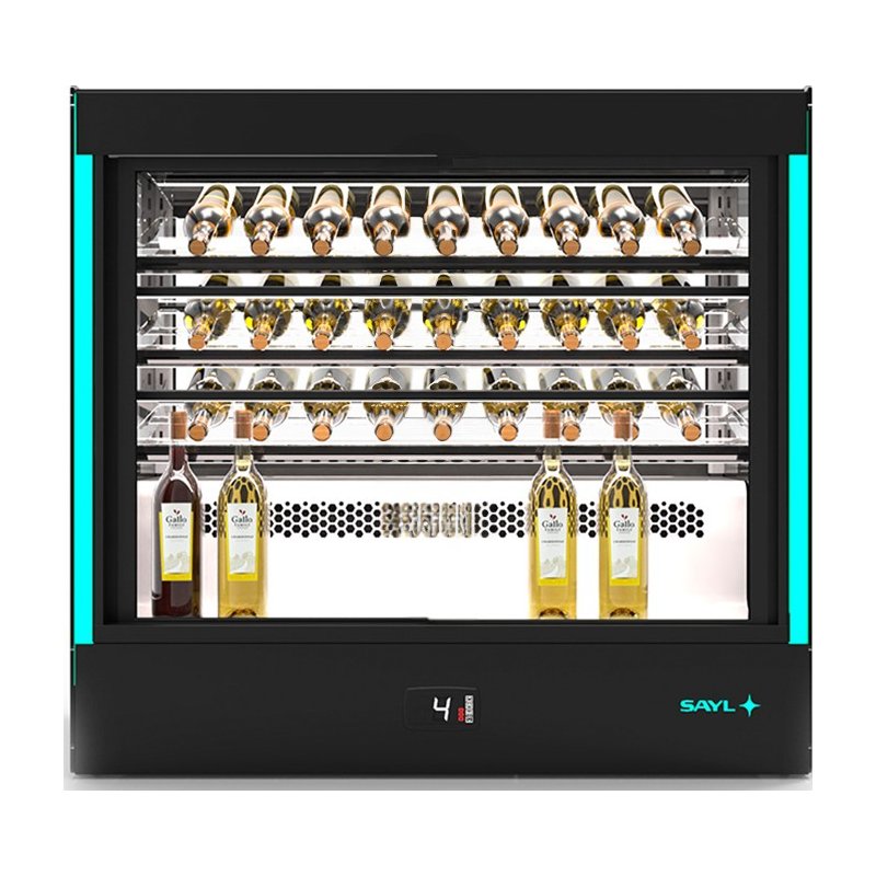 Vitrina refrigerada Sayl Compak CPAK-RAC-W con puertas correderas y 2 estantes LED para vinos y hostelería Vitrina refrigerada Sayl Compak CPAK-RAC-W con puertas correderas y 2 estantes LED para vinos y hostelería