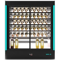 Vitrina refrigerada Sayl Pak PAK-RAA-W con puertas correderas y 3 estantes LED para vinos y hostelería profesional