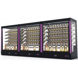 Vitrina refrigerada Sayl Pak PAK-RAC-W con puertas correderas y 3 estantes LED para vinos y hostelería profesional