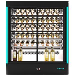Vitrina refrigerada Sayl Pak PAK-RCA-W con puertas correderas frontales y 3 estantes LED para vinos y hostelería