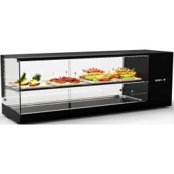 Vitrina sobremostrador Sayl Logic Triple VTLG26P-1 refrigerada con estantes LED y triple exposición para tapas y hostelería