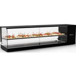 Vitrina sobremostrador Sayl Logic Triple VTLG28P-1 refrigerada con triple exposición y estantes LED para tapas y hostelería