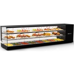 Vitrina refrigerada Logic Triple VTLG28-2 negra de 3 niveles con estantes regulables, LED y puertas correderas