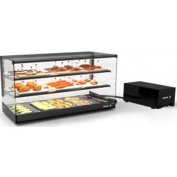 Vitrina refrigerada Logic Triple VTLG24GR-2 negra de 3 niveles con grupo remoto, estantes regulables y puertas correderas