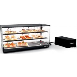 Vitrina refrigerada Logic Triple VTLG24GRP-2 negra de 3 niveles con grupo remoto, estantes regulables y puertas correderas