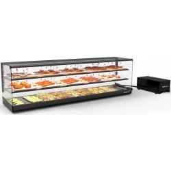 Vitrina refrigerada sobremesa Logic Triple VTLG28GR-2 de 3 niveles con grupo remoto, LED y puertas correderas