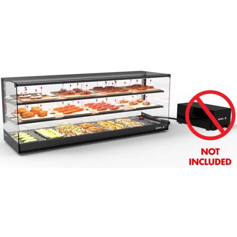 Vitrina refrigerada sobremostrador Logic Triple de 3 niveles con grupo remoto