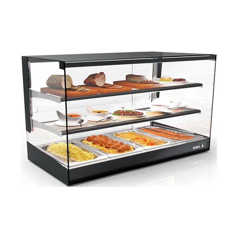Vitrina caliente sobremostrador Tapas Baño María CLO24B-2 para alimentos con humedad