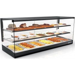 Vitrina caliente sobremostrador Tapas Baño María CLO26B-2 para alimentos con humedad