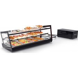 Vitrina refrigerada sobremostrador Kube VCKB4GR de triple exposición con grupo remoto y cristal templado