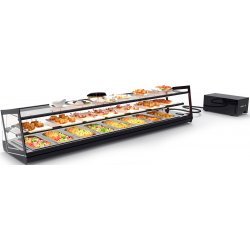 Vitrina refrigerada sobremostrador Kube VCKB8GR de 168 cm con triple exposición, grupo remoto y cristal templado