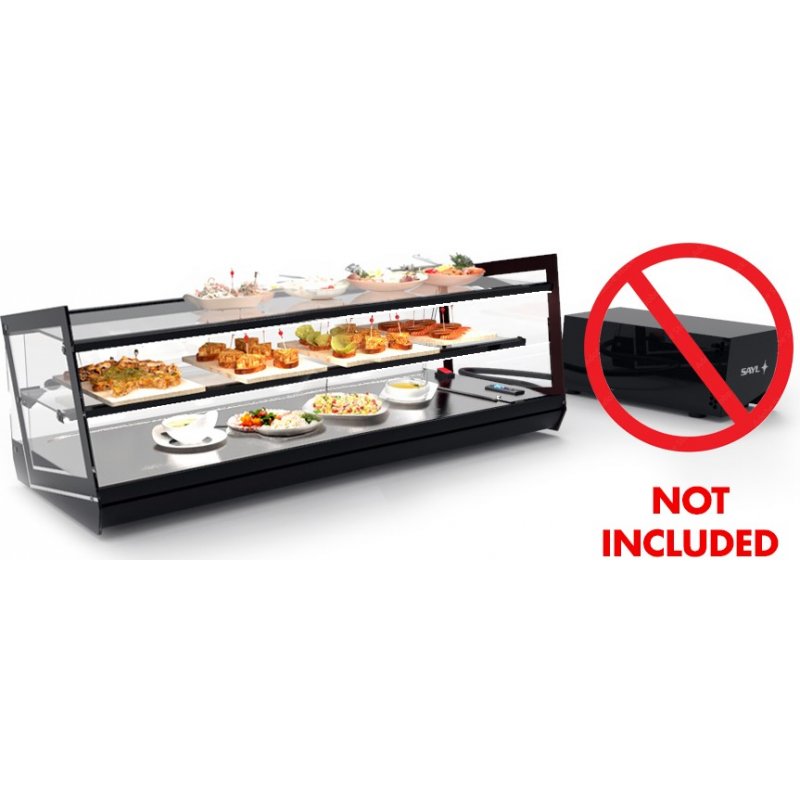 Vitrina refrigerada sobremostrador Kube VCKB4GRZP de 3 niveles con grupo remoto y diseño panorámico