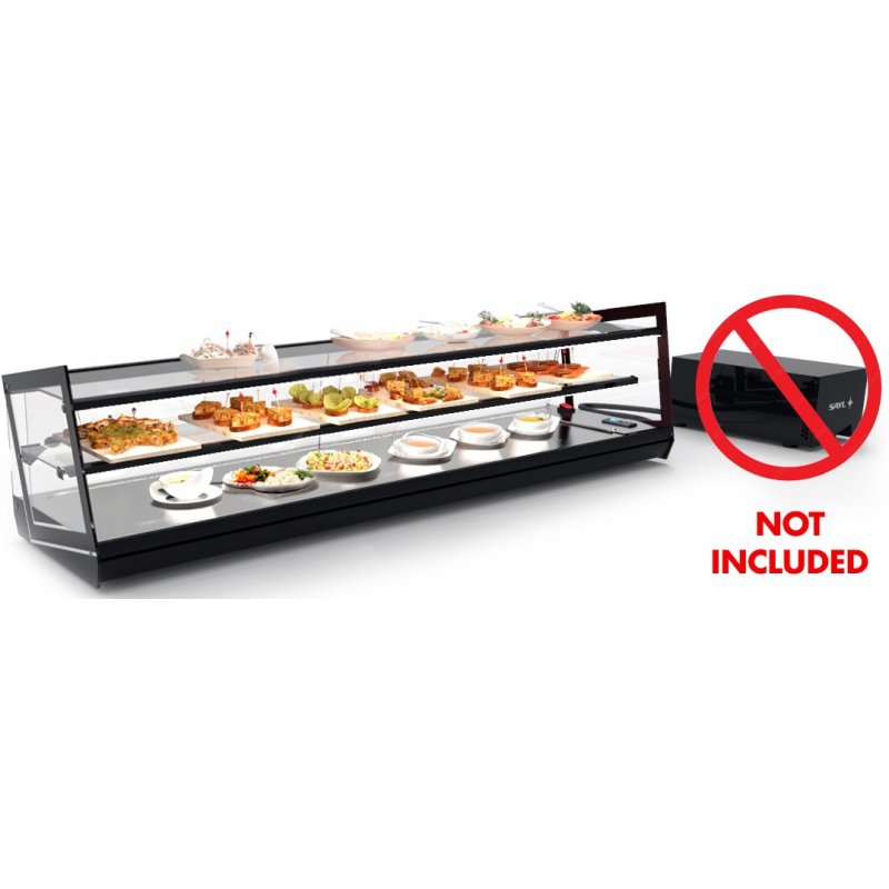 Vitrina refrigerada Kube VCKB6GRZP sobremostrador de 1175 mm con triple exposición y puertas correderas