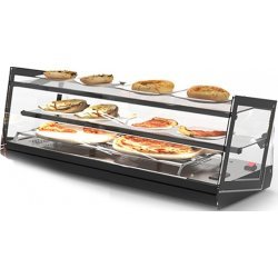 Vitrina caliente sobremostrador Kube SKU4L de triple exposición para tapas y bocadillos a temperatura constante