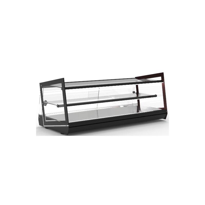 Vitrina neutra sobremostrador NKU4L de 3 niveles para tapas con cristal templado y estructura de acero inoxidable Vitrina neutra sobremostrador NKU4L de 3 niveles para tapas con cristal templado y estructura de acero inoxidable