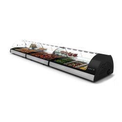 Vitrina refrigerada Splendid VS2 negra sobremostrador, cristal templado, puertas correderas traseras y estante fijo