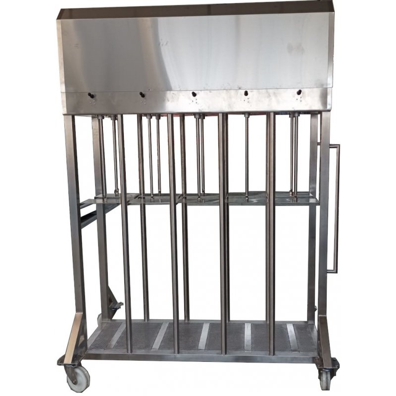 Prensa vertical para queso de acero inoxidable con 10 pistones neumáticos Scovali SCPV-10EV Prensa vertical para queso de acero inoxidable con 10 pistones neumáticos Scovali SCPV-10EV