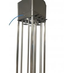 Prensa vertical para queso de acero inoxidable con 4 pistones neumáticos  Scovali SCPV-4EV