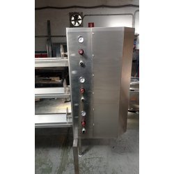 Prensa horizontal para queso de acero inoxidable con 3 pistones neumáticos Scovali SCPH-3EV