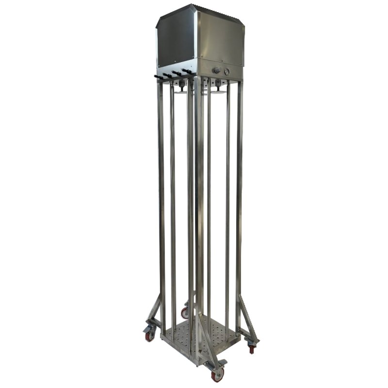 Prensa vertical para queso de acero inoxidable con 4 pistones neumáticos Scovali SCPV-4EV Prensa vertical para queso de acero inoxidable con 4 pistones neumáticos Scovali SCPV-4EV