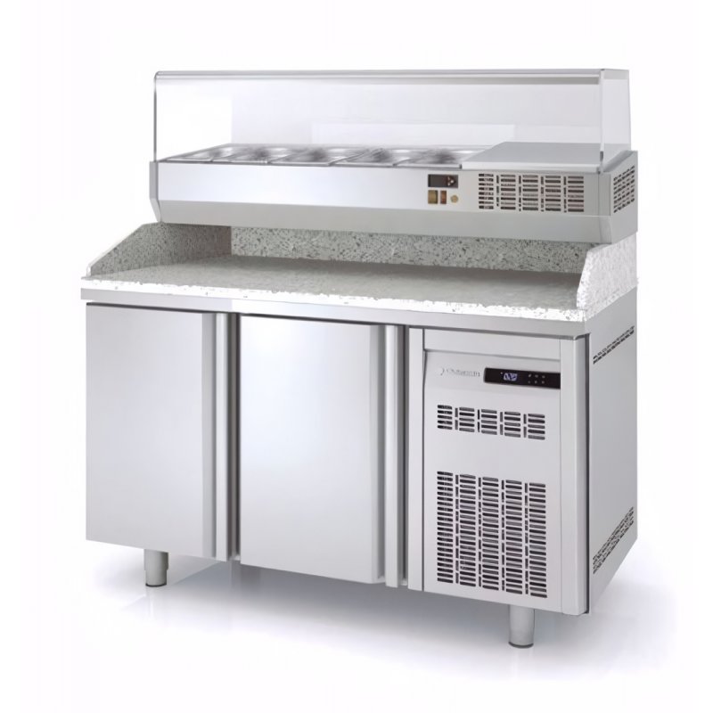 Mesa fría para pizza de 2 puertas 40x60