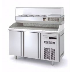 Mesa fría para pizza de 2 puertas 40x60