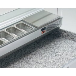 Mesa fría para pizzas de 3 puertas 40x60.